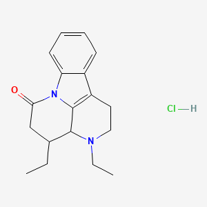 molecular formula C18H23ClN2O B12763671 3,4-Diethyl-2,3,3a,4,5,6-hexahydro-6-oxo-1H-indolo(3,2,1-de)(1,5)naphthyridine hydrochloride CAS No. 94831-77-3