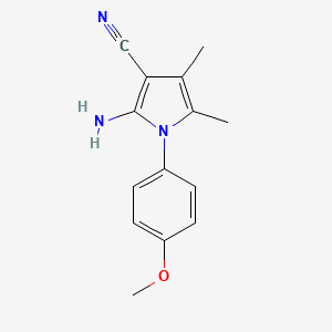 molecular formula C14H15N3O B1276368 2-氨基-1-(4-甲氧基苯基)-4,5-二甲基-1H-吡咯-3-腈 CAS No. 72578-38-2