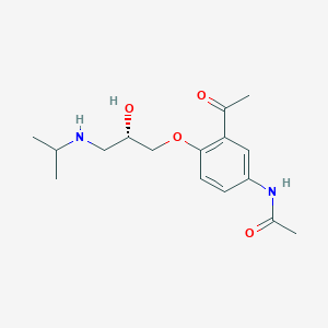 molecular formula C16H24N2O4 B12763686 Diacetolol, (S)- CAS No. 91050-36-1