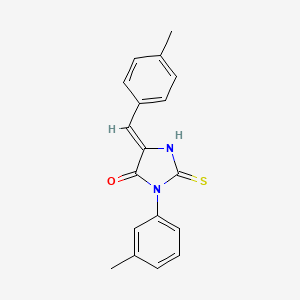 molecular formula C18H16N2OS B12763714 3-(3-Methylphenyl)-5-((4-methylphenyl)methylene)-2-thioxo-4-imidazolidinone CAS No. 61388-76-9