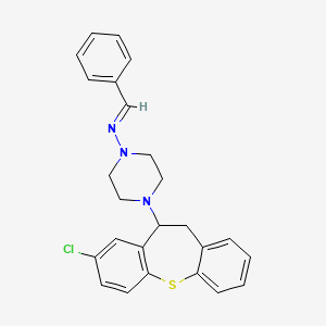 molecular formula C25H24ClN3S B12763729 4-(8-Chloro-10,11-dihydrodibenzo(b,f)thiepin-10-yl)-N-(phenylmethylene)-1-piperazinamine CAS No. 86758-90-9