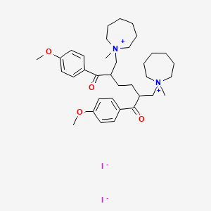 molecular formula C36H54I2N2O4 B12763731 1H-Azepinium, 1,1'-(2,5-bis(4-methoxybenzoyl)-1,6-hexanediyl)bis(hexahydro-1-methyl-, diiodide CAS No. 88233-58-3