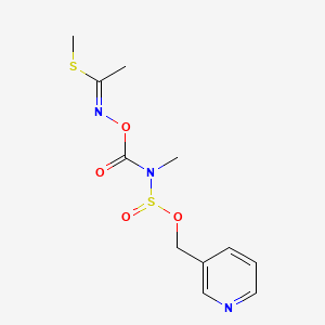 molecular formula C11H15N3O4S2 B12763755 N-(((Methyl((3-pyridinylmethoxy)sulfinyl)amino)carbonyl)oxy)ethanimidothioic acid methyl ester CAS No. 84384-88-3