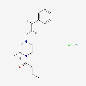 molecular formula C18H27ClN2O B1276377 N-Butyryl-N'-cinnamyl-2-methylpiperazine hydrochloride CAS No. 98608-59-4