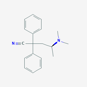 molecular formula C19H22N2 B12763775 2,2-Diphenyl-4-(dimethylamino)valeronitrile, (+)- CAS No. 7576-08-1