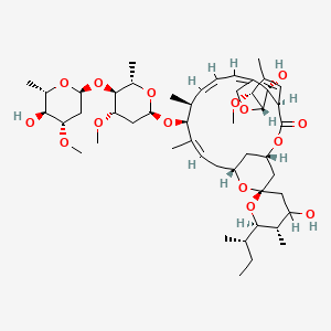 molecular formula C49H76O15 B1276379 (1R,4S,5'S,6R,6'R,8R,10Z,12S,13S,14Z,16Z,20R,21R,24S)-6'-[(2S)-Butan-2-yl]-4',24-dihydroxy-12-[(2R,4S,5S,6S)-5-[(2S,4S,5S,6S)-5-hydroxy-4-methoxy-6-methyloxan-2-yl]oxy-4-methoxy-6-methyloxan-2-yl]oxy-21-methoxy-5',11,13,22-tetramethylspiro[3,7,19-trioxatetracyclo[15.6.1.14,8.020,24]pentacosa-10,14,16,22-tetraene-6,2'-oxane]-2-one CAS No. 65195-53-1