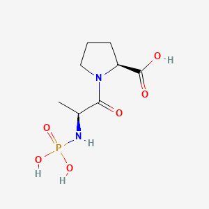 molecular formula C8H15N2O6P B12763809 N(alpha)-Phosphorylalanylproline CAS No. 76166-63-7