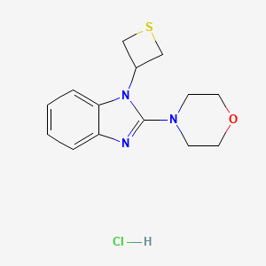 molecular formula C14H18ClN3OS B12763823 2-Morpholino-1-(thietan-3-yl)benzimidazole hydrochloride CAS No. 182193-13-1