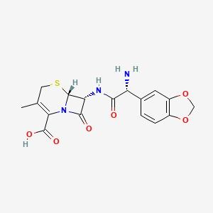 (6R,7R)-7-[[(2R)-2-amino-2-(1,3-benzodioxol-5-yl)acetyl]amino]-3-methyl-8-oxo-5-thia-1-azabicyclo[4.2.0]oct-2-ene-2-carboxylic acid