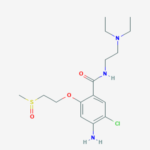 molecular formula C16H26ClN3O3S B12763846 4-Amino-5-chloro-N-(2-(diethylamino)ethyl)-2-(2-(methylsulfinyl)ethoxy)benzamide CAS No. 100299-07-8