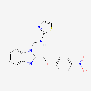 Benzimidazole, 2-((p-nitrophenoxy)methyl)-1-((2-thiazolylamino)methyl)-