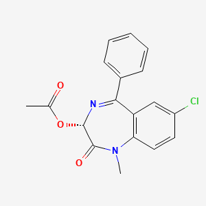 molecular formula C18H15ClN2O3 B12763904 Temazepam acetate, (S)- CAS No. 160495-63-6