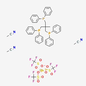 molecular formula C50H48F9N3O9P3RhS3 B12763925 acetonitrile;[3-diphenylphosphanyl-2-(diphenylphosphanylmethyl)-2-methylpropyl]-diphenylphosphane;rhodium(3+);trifluoromethanesulfonate CAS No. 128137-75-7