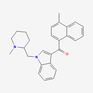 molecular formula C27H28N2O B12763931 1-((N-Methylpiperidin-2-yl)methyl)-3-(4-methyl-1-naphthoyl)indole CAS No. 865359-88-2