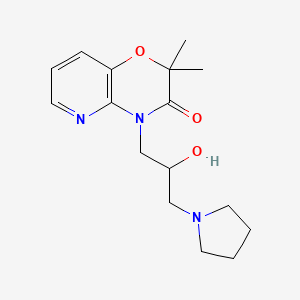 molecular formula C16H23N3O3 B12763967 2,2-Dimethyl-4-(2-hydroxy-3-(1-pyrrolidinyl)propyl)-2H-pyrido(3,2-b)-1,4-oxazin-3(4H)-one CAS No. 86267-20-1