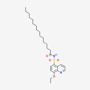 molecular formula C27H42N2O4S B12763991 Palmitamide, N-(8-ethoxy-5-quinolylsulfonyl)- CAS No. 96973-94-3