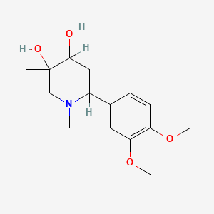 molecular formula C15H23NO4 B12764006 6-(3,4-Dimethoxyphenyl)-1,3-dimethylpiperidine-3,4-diol CAS No. 128887-77-4