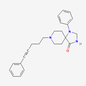 molecular formula C24H27N3O B12764018 1,3,8-Triazaspiro(4.5)decan-4-one, 1-phenyl-8-(5-phenylpent-4-ynyl)- CAS No. 102505-03-3