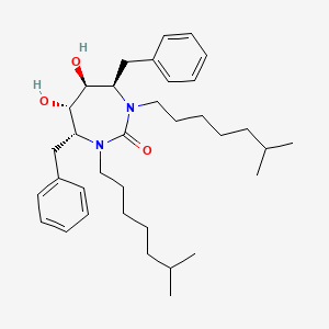 2H-1,3-Diazepin-2-one, hexahydro-5,6-dihydroxy-1,3-bis(6-methylheptyl)-4,7-bis(phenylmethyl)-, (4R,5S,6S,7R)-