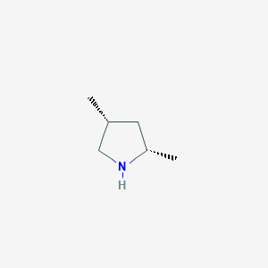 molecular formula C6H13N B12764049 Pyrrolidine, 2,4-dimethyl-, cis- CAS No. 40465-44-9