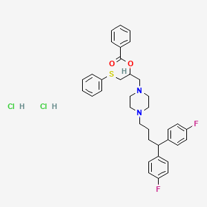 1-(4,4-Bis(4-fluorophenyl)butyl)-4-(2-benzoxy-3-phenylthiopropyl)piperazine 2HCl