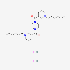 N,N'-Bis(1-hexylnipecotoyl)piperazine dihydriodide