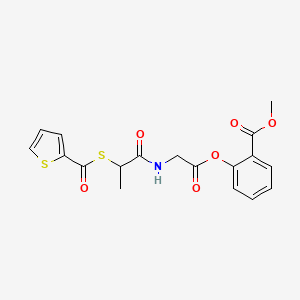 molecular formula C18H17NO6S2 B12764109 Methyl o-(2-thenoylmercaptopropionylglycyloxy)benzoate CAS No. 84856-31-5