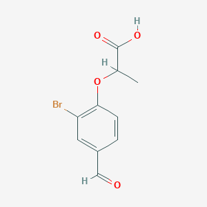 molecular formula C10H9BrO4 B1276438 2-(2-溴-4-甲醛基苯氧基)丙酸 CAS No. 812642-67-4