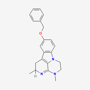 B12764473 1H-3,4,6a-Triazafluoranthene, 2,4,5,6-tetrahydro-9-(benzyloxy)-2,4-dimethyl- CAS No. 84298-36-2