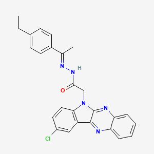 2-(9-chloroindolo[3,2-b]quinoxalin-6-yl)-N-[(E)-1-(4-ethylphenyl)ethylideneamino]acetamide