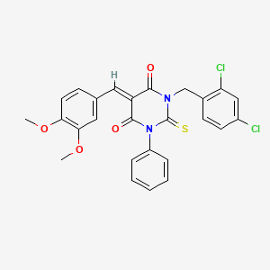 3-(2,4-Dichlorobenzyl)-5-(3,4-dimethoxybenzylidene)-1-phenylthiobarbituric acid