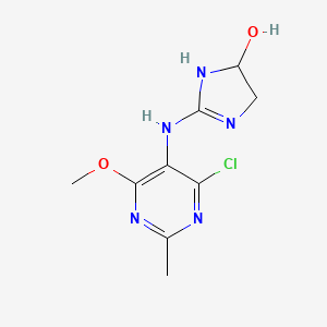 molecular formula C9H12ClN5O2 B12764715 Hydroxy moxonidine CAS No. 272114-34-8