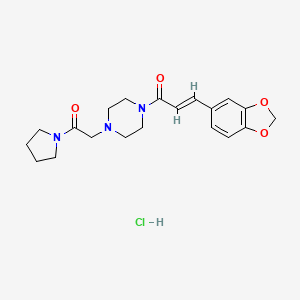 Piperazine, 1-(3-(1,3-benzodioxol-5-yl)-1-oxo-2-propenyl)-4-(2-oxo-2-(1-pyrrolidinyl)ethyl)-,monohydrochloride, (E)-