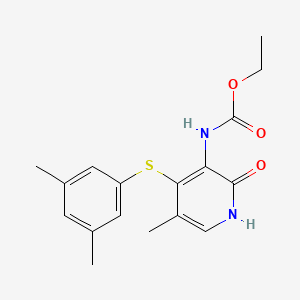 Carbamic acid, (4-((3,5-dimethylphenyl)thio)-1,2-dihydro-5-methyl-2-oxo-3-pyridinyl)-, ethyl ester