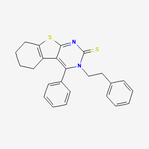 (1)Benzothieno(2,3-d)pyrimidine-2(3H)-thione, 5,6,7,8-tetrahydro-4-phenyl-3-(2-phenylethyl)-