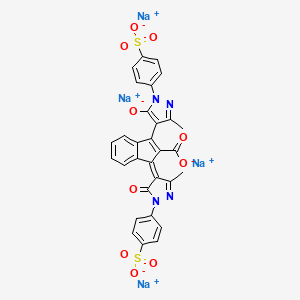 Tetrasodium 1-(1,5-dihydro-3-methyl-5-oxo-1-(4-sulphonatophenyl)-4H-pyrazol-4-ylidene)-3-(3-methyl-5-oxido-1-(4-sulphonatophenyl)-1H-pyrazol-4-yl)-1H-indene-2-carboxylate