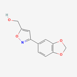 molecular formula C11H9NO4 B1276500 (3-(ベンゾ[d][1,3]ジオキソール-5-イル)イソキサゾール-5-イル)メタノール CAS No. 438565-34-5