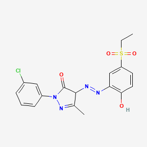 B12765103 2-(3-Chlorophenyl)-4-((5-(ethylsulphonyl)-2-hydroxyphenyl)azo)-2,4-dihydro-5-methyl-3H-pyrazol-3-one CAS No. 50978-79-5