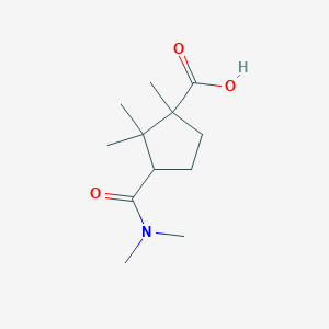 molecular formula C12H21NO3 B1276515 3-(Dimethylcarbamoyl)-1,2,2-trimethylcyclopentane-1-carboxylic acid CAS No. 91691-00-8
