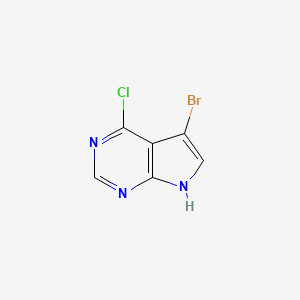 molecular formula C6H3BrClN3 B1276520 5-溴-4-氯-7H-吡咯并[2,3-d]嘧啶 CAS No. 22276-95-5