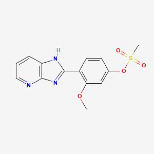 B12765419 Phenol, 4-(1H-imidazo(4,5-b)pyridin-2-yl)-3-methoxy-, methanesulfonate (ester) CAS No. 89454-21-7