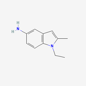 molecular formula C11H14N2 B1276556 1-乙基-2-甲基-1H-吲哚-5-胺 CAS No. 878733-38-1