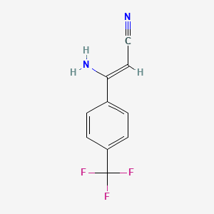 molecular formula C10H7F3N2 B1276572 (2Z)-3-amino-3-[4-(trifluoromethyl)phenyl]prop-2-enenitrile CAS No. 71682-89-8