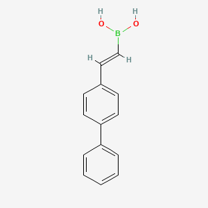 molecular formula C14H13BO2 B1276592 反式-2-(4-联苯基)乙烯基硼酸 CAS No. 352530-23-5