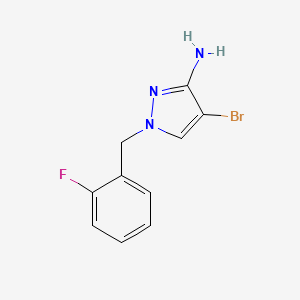 molecular formula C10H9BrFN3 B1276593 4-bromo-1-(2-fluorobenzyl)-1H-pyrazol-3-amine CAS No. 1001757-56-7