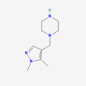 molecular formula C10H18N4 B1276594 1-[(1,5-dimethyl-1H-pyrazol-4-yl)methyl]piperazine CAS No. 1001757-60-3