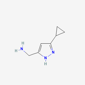 molecular formula C7H11N3 B1276605 (5-环丙基-1H-吡唑-3-基)甲胺 CAS No. 518064-13-6