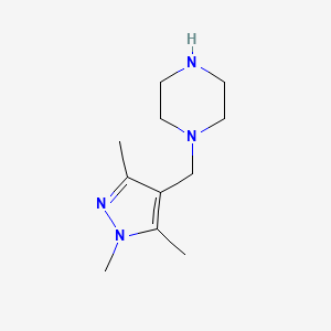 molecular formula C11H20N4 B1276609 1-[(1,3,5-trimethyl-1H-pyrazol-4-yl)methyl]piperazine CAS No. 957514-00-0