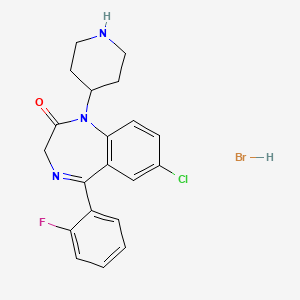 2H-1,4-Benzodiazepin-2-one, 1,3-dihydro-7-chloro-5-(2-fluorophenyl)-1-(4-piperidinyl)-, monohydrobromide