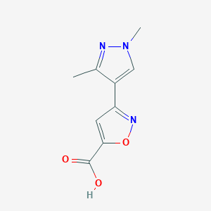 molecular formula C9H9N3O3 B1276615 3-(1,3-二甲基-1H-吡唑-4-基)异恶唑-5-羧酸 CAS No. 957484-20-7